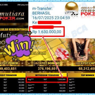 Bukti Withdraw ( 1,630,000,-) Member Setia Mutiarapoker