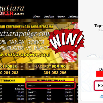 Bukti Withdraw (1,005,013,-) Member Setia Mutiarapoker