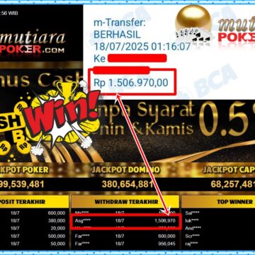 Bukti Withdraw ( 1,506,970,-) Member Setia Mutiarapoker