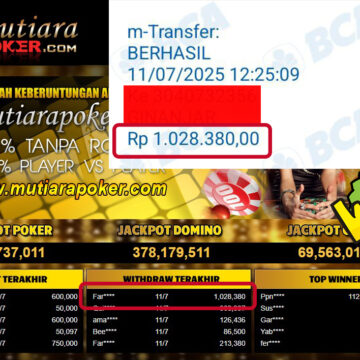 Bukti Withdraw (1,028,380,-) Member Setia Mutiarapoker
