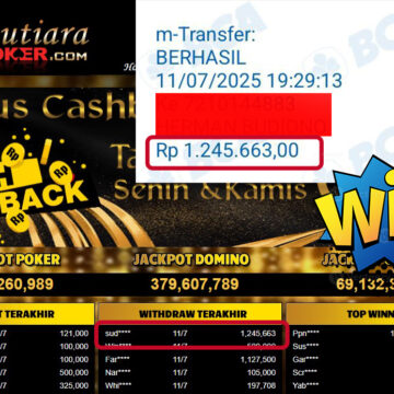 Bukti Withdraw (1,245,663,-) Member Setia Mutiarapoker