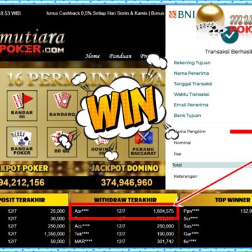 Bukti Withdraw ( 1,604,575,-) Member Setia Mutiarapoker