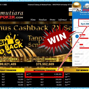 Bukti Withdraw ( 4,396,465,-) Member Setia Mutiarapoker