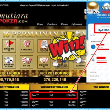 Bukti Withdraw ( 2,500,000,-) Member Setia Mutiarapoker