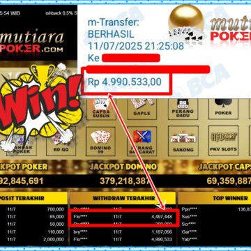 Bukti Withdraw ( 4,497,448,-) Member Setia Mutiarapoker