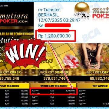 Bukti Withdraw ( 1,200,000,-) Member Setia Mutiarapoker
