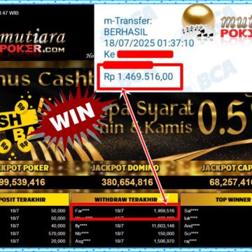 Bukti Withdraw ( 1,469,516,-) Member Setia Mutiarapoker