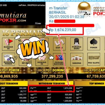 Bukti Withdraw ( 1,674,239,-) Member Setia Mutiarapoker