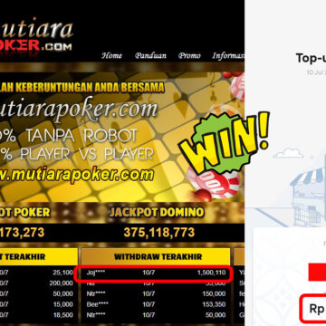 Bukti Withdraw (1,500,110,-) Member Setia Mutiarapoker