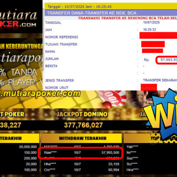 Bukti Withdraw (57,993,500,-) Member Setia Mutiarapoker