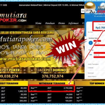 Bukti Withdraw ( 2,755,000,-) Member Setia Mutiarapoker
