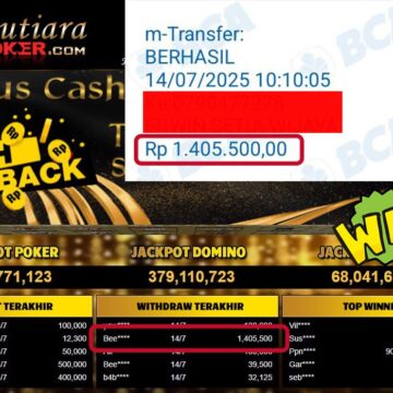 Bukti Withdraw ( 1.405.500,- ) Member Setia MutiaraPoker Bukti Withdraw ( 1.405.500,- ) Member Setia MutiaraPoker