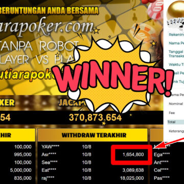Bukti Withdraw ( 1.654.800,- ) Member Setia MutiaraPoker Bukti Withdraw ( 1.654.800,- ) Member Setia MutiaraPoker