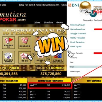 Bukti Withdraw ( 1,156,310,-) Member Setia Mutiarapoker