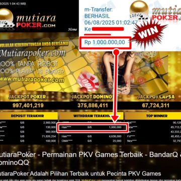 Bukti Withdraw ( 1,000,000,-) Member Setia Mutiarapoker