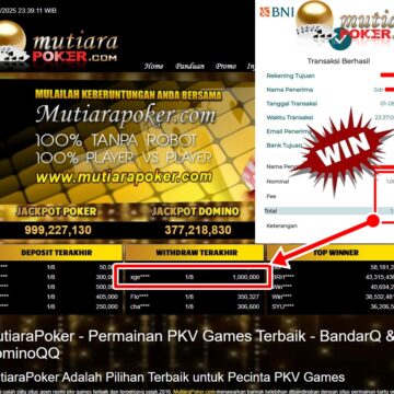 Bukti Withdraw ( 1.000.000,-) Member Setia Mutiarapoker