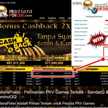 Bukti Withdraw ( 1,052,000,-) Member Setia Mutiarapoker