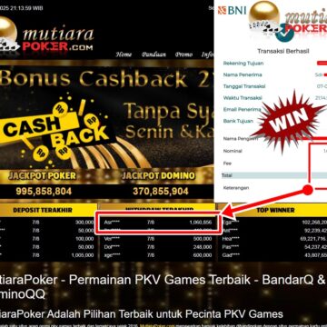 Bukti Withdraw ( 1,060,856,-) Member Setia Mutiarapoker