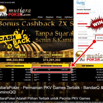 Bukti Withdraw ( 1,206,355,-) Member Setia Mutiarapoker
