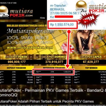 Bukti Withdraw ( 1,550,574,-) Member Setia Mutiarapoker