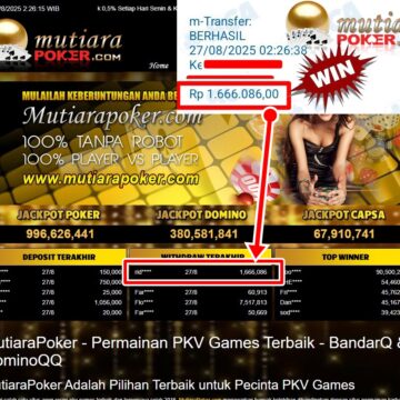Bukti Withdraw ( 1,666,086,-) Member Setia Mutiarapoker