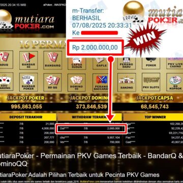 Bukti Withdraw ( 2,000,000,-) Member Setia Mutiarapoker