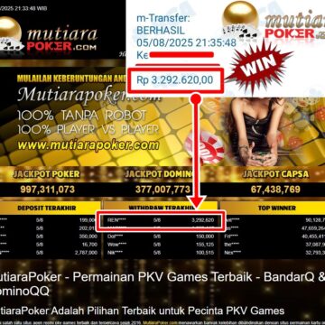 Bukti Withdraw ( 3,292,620,-) Member Setia Mutiarapoker