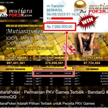 Bukti Withdraw ( 7.000.000,-) Member Setia Mutiarapoker