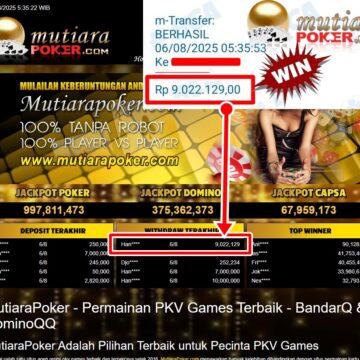 Bukti Withdraw ( 9,022,129,-) Member Setia Mutiarapoker