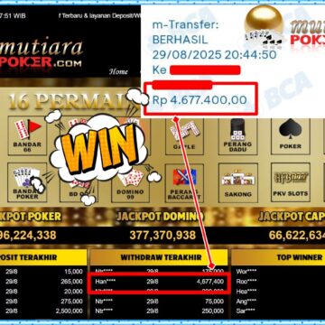 Bukti Withdraw ( 4,677,400,- ) Member Setia MutiaraPoker