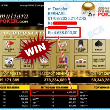 Bukti Withdraw ( 4,638,000,-) Member Setia Mutiarapoker