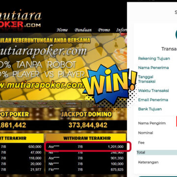 Bukti Withdraw ( 1,201,000,- ) Member Setia MutiaraPoker