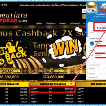 Bukti Withdraw ( 1,435,821,- ) Member Setia MutiaraPoker