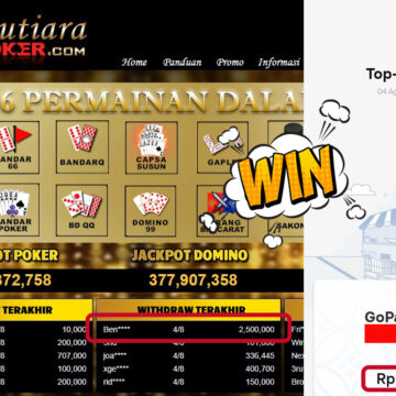 Bukti Withdraw ( 2,500,000,- ) Member Setia MutiaraPoker