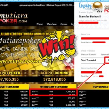 Bukti Withdraw ( 1,513,829,-) Member Setia Mutiarapoker