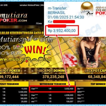 Bukti Withdraw ( 3,932,400,-) Member Setia Mutiarapoker