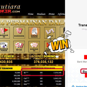 Bukti Withdraw ( 7,576,546,- ) Member Setia MutiaraPoker