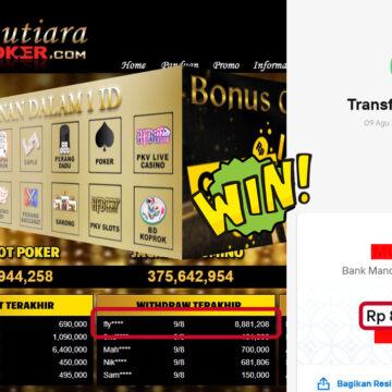 Bukti Withdraw ( 8,881,208,- ) Member Setia MutiaraPoker