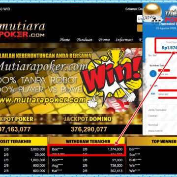 Bukti Withdraw ( 1,574,000,-) Member Setia Mutiarapoker