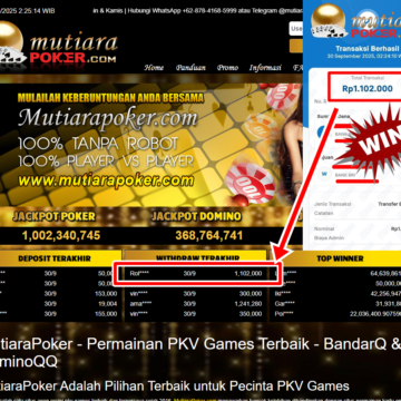 Bukti Withdraw ( 1,102,000,- ) Member Setia MutiaraPoker