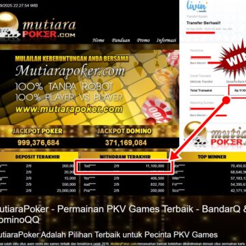 Bukti Withdraw ( 11,100,000,-) Member Setia Mutiarapoker