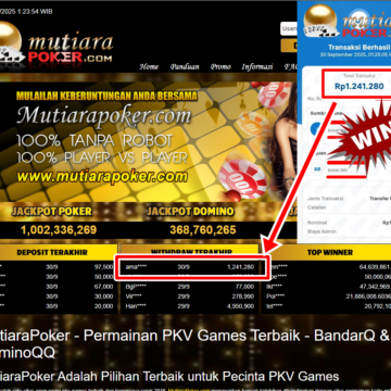 Bukti Withdraw ( 1,241,280,- ) Member Setia MutiaraPoker