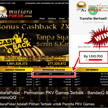 Bukti Withdraw ( 1,510,700,- ) Member Setia MutiaraPoker