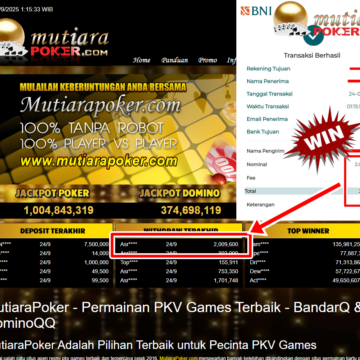 Bukti Withdraw ( 2,009,600,- ) Member Setia MutiaraPoker