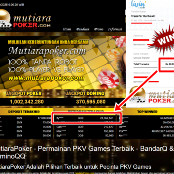 Bukti Withdraw ( 23,357,551,- ) Member Setia MutiaraPoker