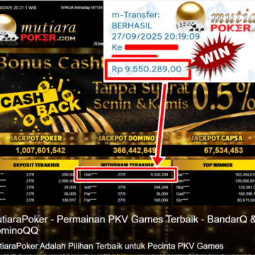 Bukti Withdraw ( 9,550,289,- ) Member Setia MutiaraPoker