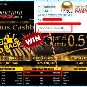 Bukti Withdraw ( 2,543,353,-) Member Setia Mutiarapoker