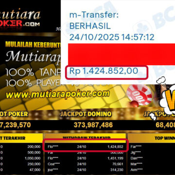 Bukti Withdraw ( 1,424,852,- ) Member Setia MutiaraPokerc