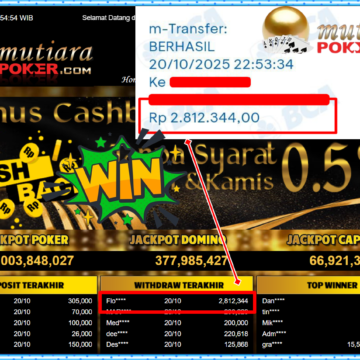 Bukti Withdraw ( 2,812,344,- ) Member Setia MutiaraPokerc