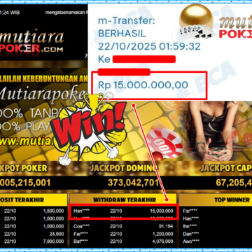 Bukti Withdraw ( 15,000,000,- ) Member Setia MutiaraPokerc
